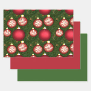 Feuille De Papier Cadeau Beau Motif d'ornement de vacances avec Solides cor