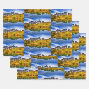 Feuille De Papier Cadeau Beau Motif photo Country Lake