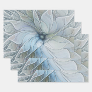 Feuille De Papier Cadeau Beauté Élégante Fleur d'Art Abstrait Moderne Fract