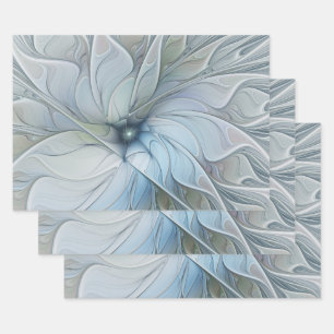 Feuille De Papier Cadeau Beauté élégante Moderne Abstraite Fractal Art Flow