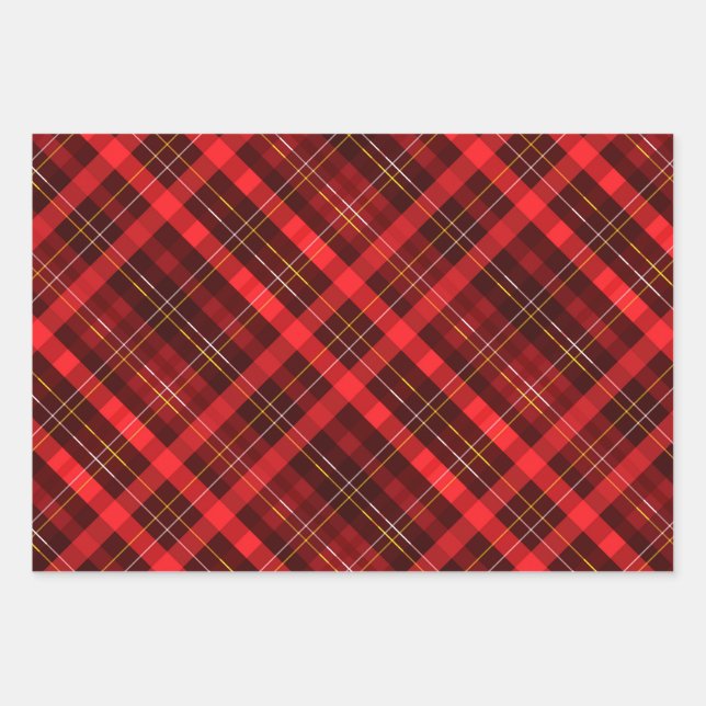 Feuille De Papier Cadeau Beautiful red tartan  (Devant)