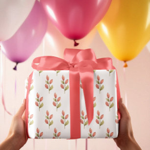 Feuille De Papier Cadeau Beaux Fleurs délicats
