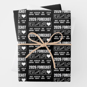 Feuille De Papier Cadeau Bébé à venir bientôt 2026 Prévisions Baby Shower D