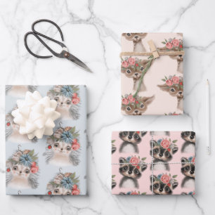 Feuille De Papier Cadeau Bébé Animaux Motif