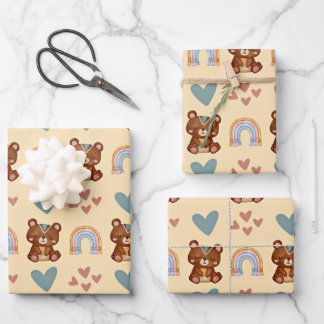 Feuille De Papier Cadeau Bébé Boho