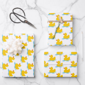 Feuille De Papier Cadeau Bébé Canards