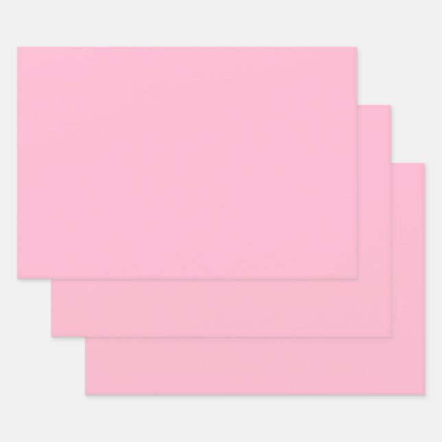 Feuille De Papier Cadeau Bébé rose (couleur solide)  (Lot)