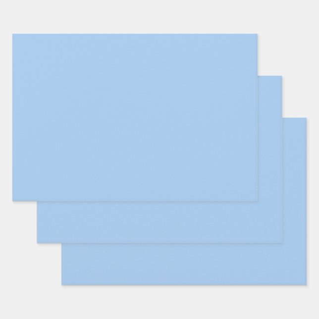 Feuille De Papier Cadeau Bébé yeux bleus (couleur solide) (Lot)