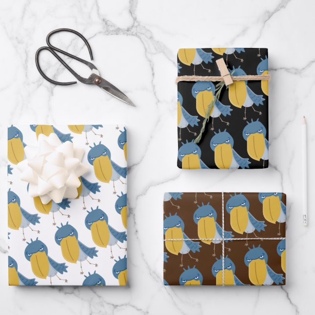 Feuille De Papier Cadeau Bec-en-sabot  (Recto)
