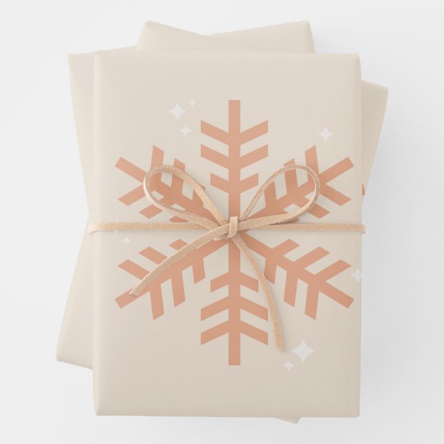 Feuille De Papier Cadeau Beige de Noël (En situation)