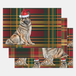 Feuille De Papier Cadeau Belge Tervuren Christmas Chien vacances Plaid