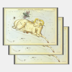 Feuille De Papier Cadeau Bélier, Constellation Vintage, Miroir d'Urania