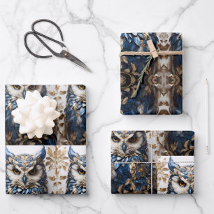 Feuille De Papier Cadeau Belle chouette minimaliste mignonne