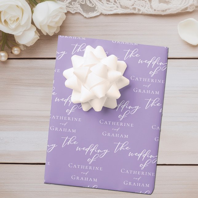 Feuille De Papier Cadeau Belle Lilac violet Mariage personnalisé (Créateur téléchargé)