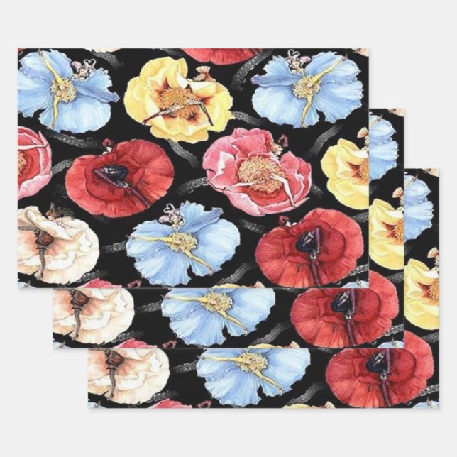 Feuille De Papier Cadeau Belles Cancan (Lot)