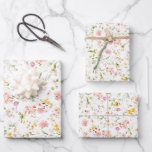 Feuille De Papier Cadeau Belles fleurs sauvages botaniques simples et migno<br><div class="desc">Feuilles de papier d'emballage de fleurs sauvages d'été</div>