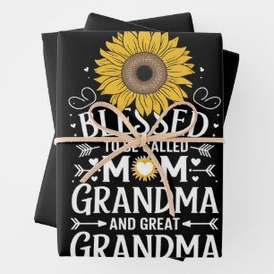 Feuille De Papier Cadeau Bénie d'être appelée maman grand-mère Grand Tourne