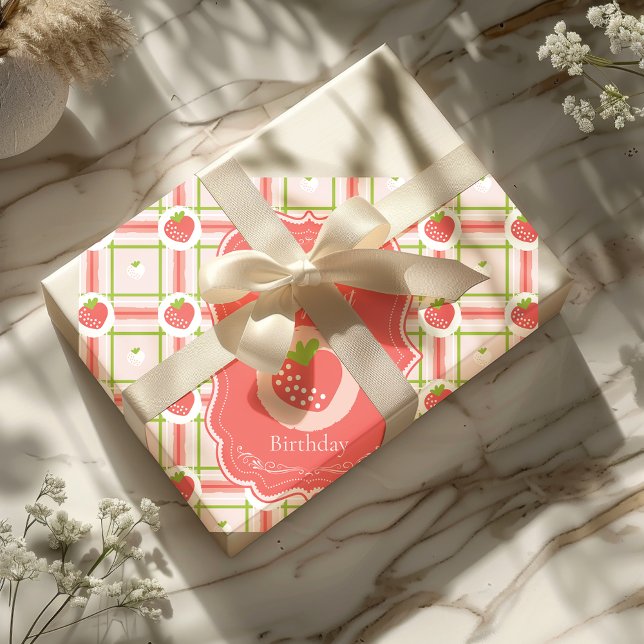 Feuille De Papier Cadeau Berry Premier anniversaire 1er anniversaire (Créateur téléchargé)