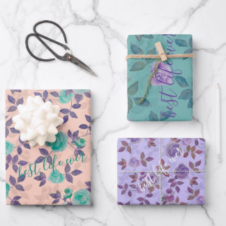 Feuille De Papier Cadeau Best life ever text Customize