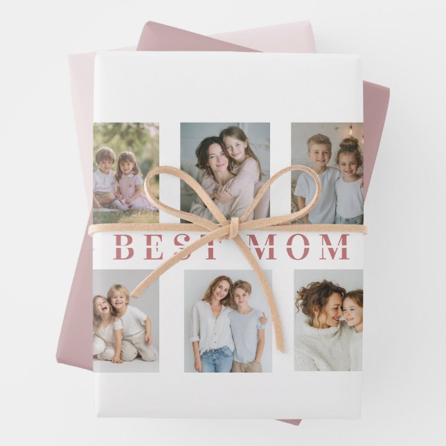 Feuille De Papier Cadeau Best Mom Wrapping Paper | Custom Photos (En situation)