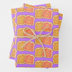 Feuille De Papier Cadeau Beurre D'Arachide Et Jelly De Fraise