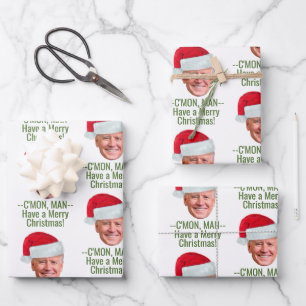 Feuille De Papier Cadeau Biden Harris 2020 - Joe Santa Hat - C'mon Man