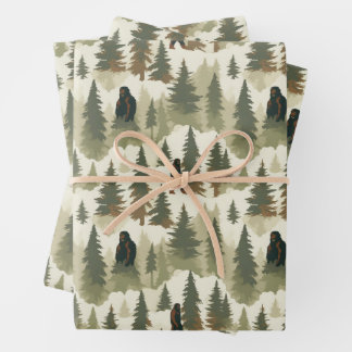 Feuille De Papier Cadeau Bigfoot In the Forest