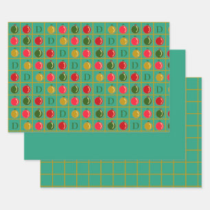 Feuille De Papier Cadeau Bingo ornemental personnalisé - Jade Green