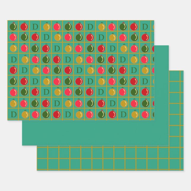 Feuille De Papier Cadeau Bingo ornemental personnalisé - Jade Green (Lot)