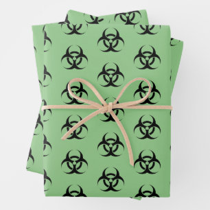Feuille De Papier Cadeau Biodangerosité verte