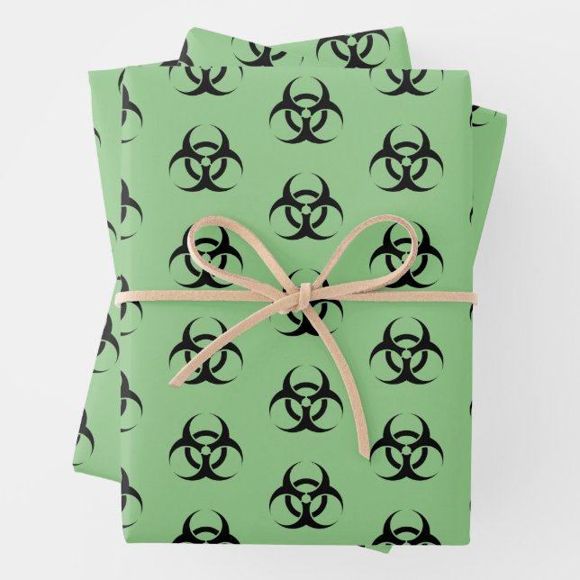 Feuille De Papier Cadeau Biodangerosité verte (En situation)