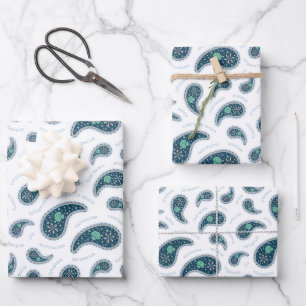 Feuille De Papier Cadeau Biologie des protozoaires Paramecia Paisley Scienc