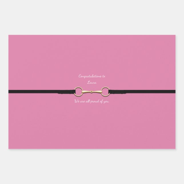 Feuille De Papier Cadeau Bit et reins de 6 pouces avec texte rose personnal (Devant 2)