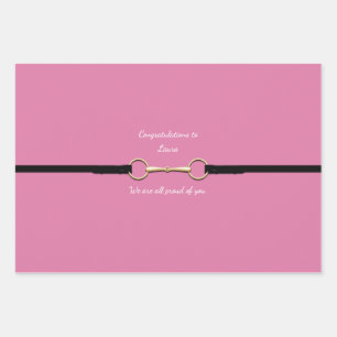 Feuille De Papier Cadeau Bit et reins de 7,5 po avec texte rose personnalis