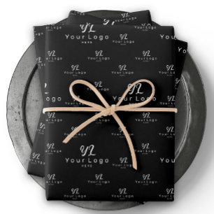 Feuille De Papier Cadeau Black Logo motif Business Brand Simple Company