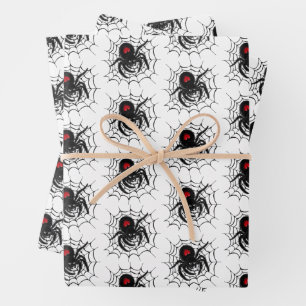 Feuille De Papier Cadeau Black Spider en Web