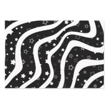 Black &White Stars On Lines Elegant Design