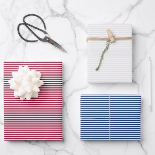 Feuille De Papier Cadeau Blancs rouges et bleus