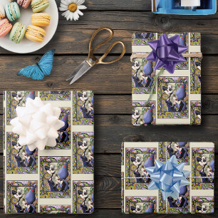 Feuille De Papier Cadeau Blande Fairy Floral Purple