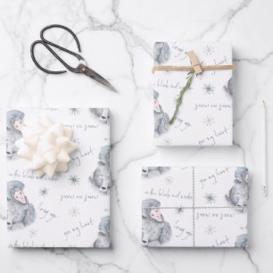 Feuille De Papier Cadeau Bleak Mid Winter Bear Neige Princesse Motif Wrappi