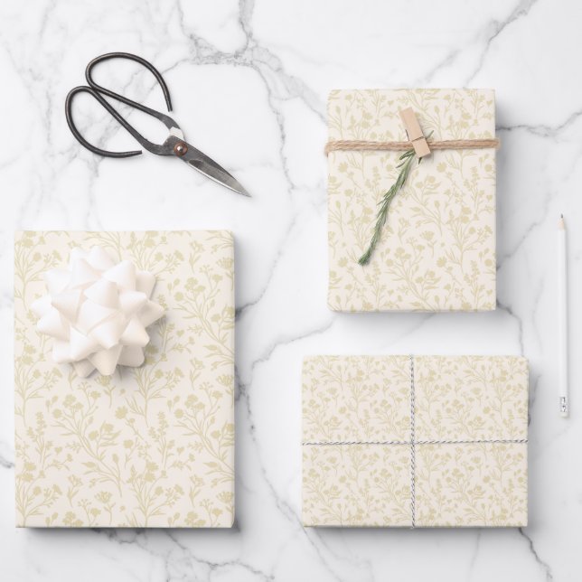 Feuille De Papier Cadeau Blés Dorés Bruissants - Neutre (Recto)