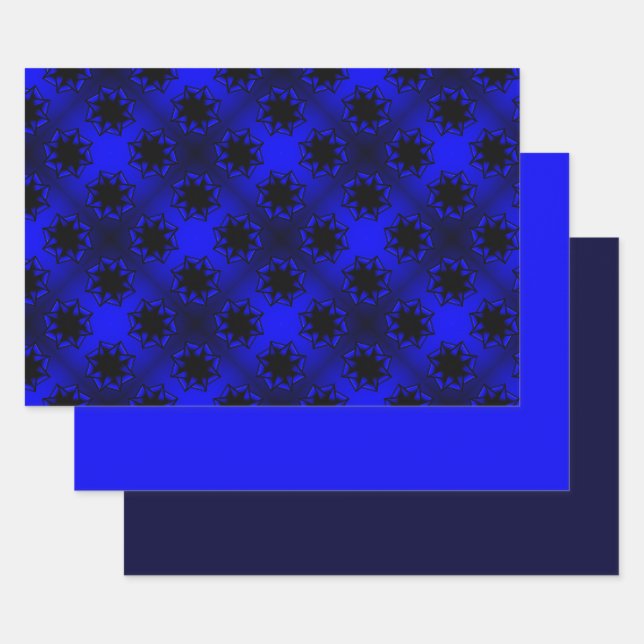 Feuille De Papier Cadeau Bleu bleu bleu étoile Bow (Lot)