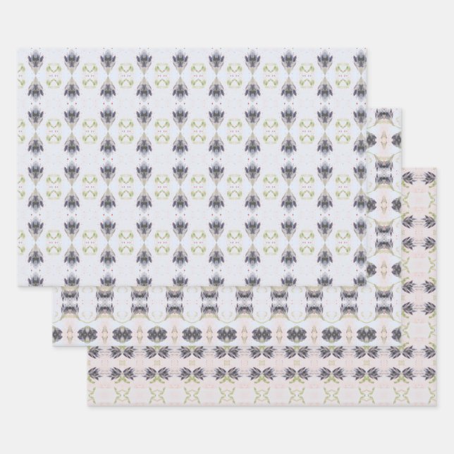 Feuille De Papier Cadeau Bleu Clair Et Foncé (Lot)