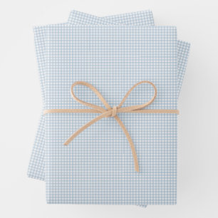 Feuille De Papier Cadeau Bleu en vichy simples chèques classiques