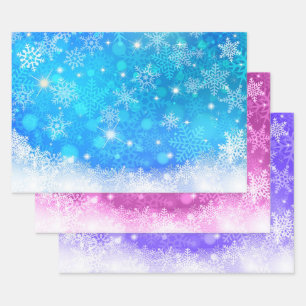 Feuille De Papier Cadeau Bleu rose & Lavande Moderne Pastel