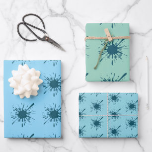 Feuille De Papier Cadeau Bliss décongelés : Noël d'éclatement de neige bleu