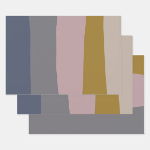 Feuille De Papier Cadeau Bloc de couleur Abstrait mauve et gris poussiéreux