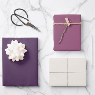 Feuille De Papier Cadeau Bloc de couleur pourpre d'aubergine moderne