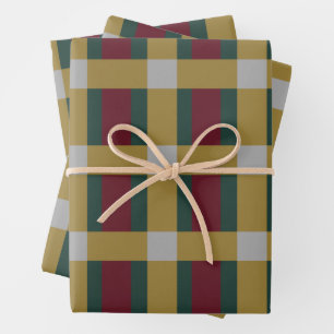 Feuille De Papier Cadeau Blocage couleur or rouge