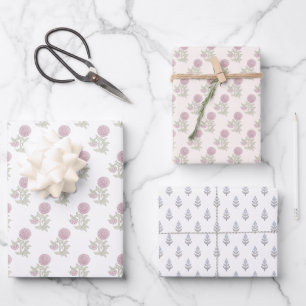 Feuille De Papier Cadeau Blocage imprimé inspiré floral